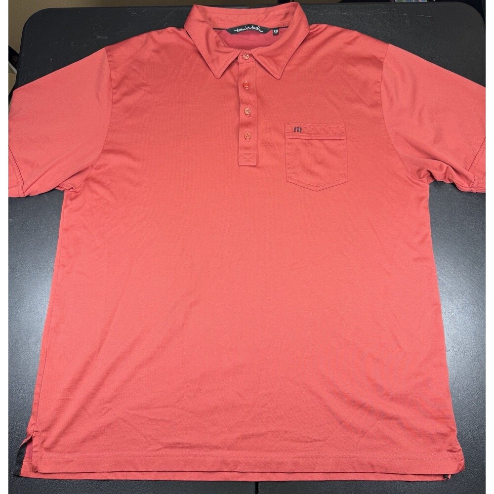Travis Mathew Polo Shirt Mens XXL Red Short Sleeve Pima Cotton Golf Casual